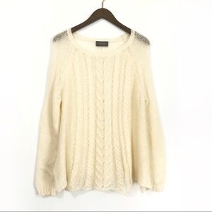 Wooden Ships Cream Mohair Wool Sweater Lightweight